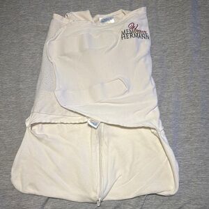 Halo Cream Baby Swaddle with Embroidered Detail